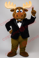 Moose Mascot Costume in Black Tuxedo – Premium Formal Character Suit