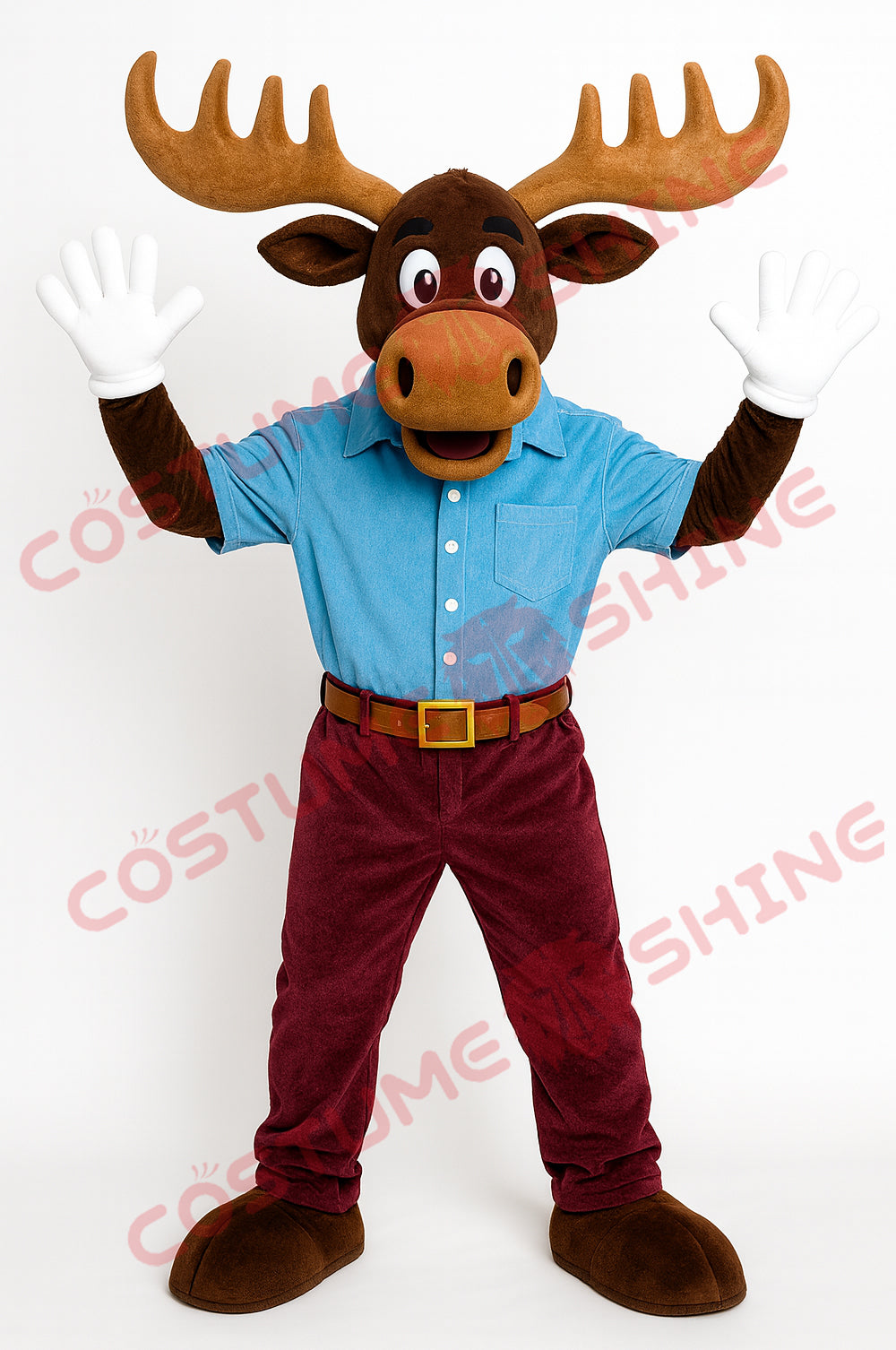 Blue Hawk Falcon i hvid skjorte maskot kostume voksen størrelse til mænd og kvinder med indbygget blæser inde i hovedet 