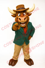 Moose Mascot Costume in Green Blazer & Hat – Premium Adult Plush Suit