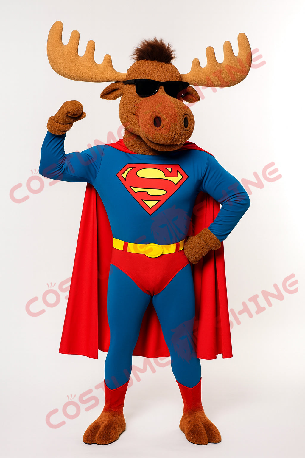 Blue Hawk Falcon i hvid skjorte maskot kostume voksen størrelse til mænd og kvinder med indbygget blæser inde i hovedet 