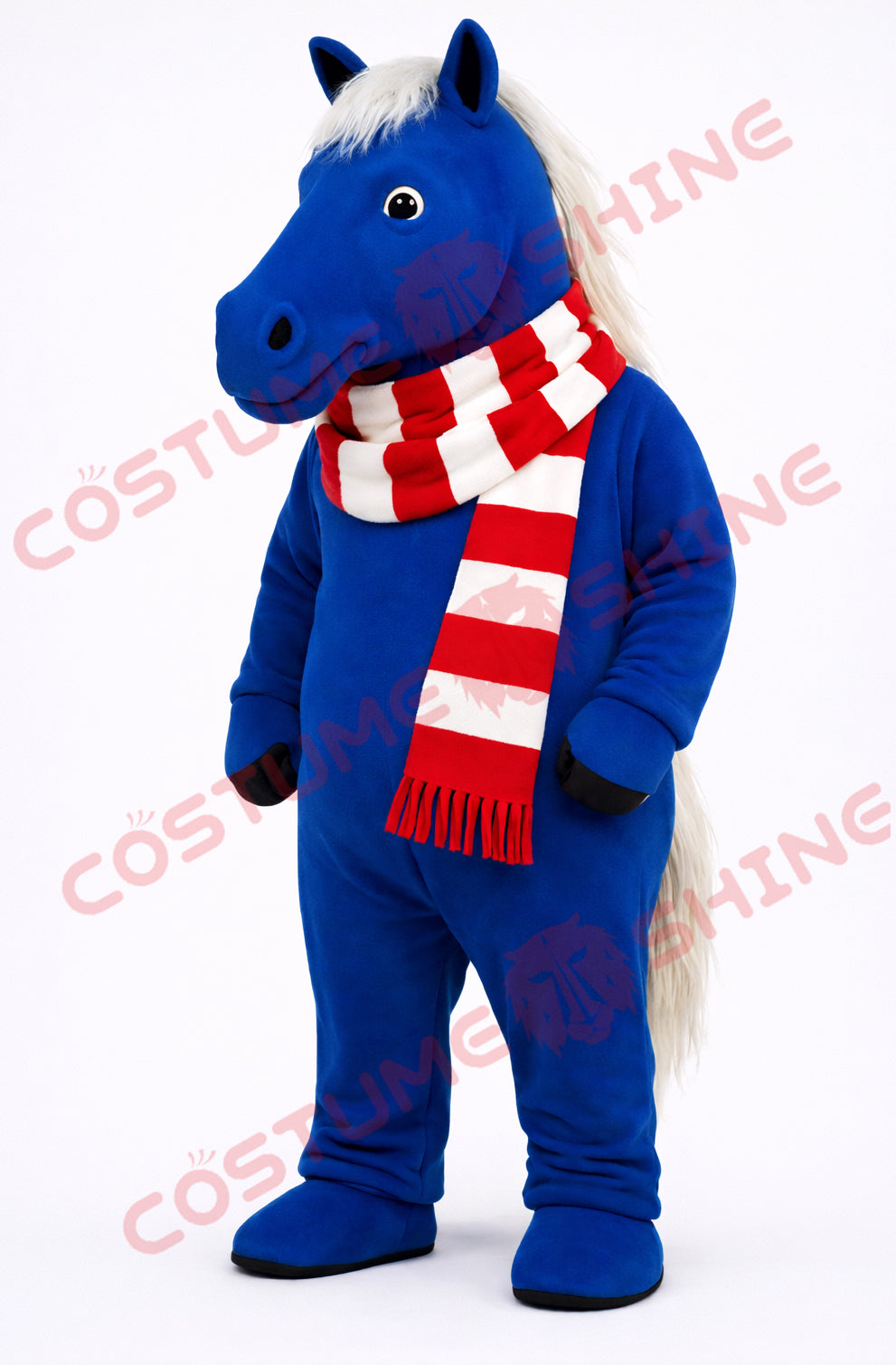 Disfraz de mascota de halcón azul con camisa blanca, tamaño adulto, para hombre y mujer, con ventilador incorporado en la cabeza 