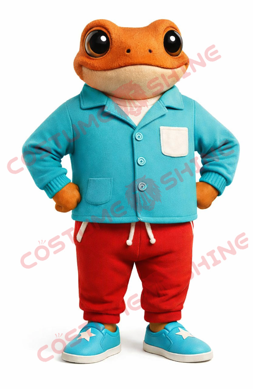 Adult Orange Frog Mascot Costume Casual Jacket Outfit