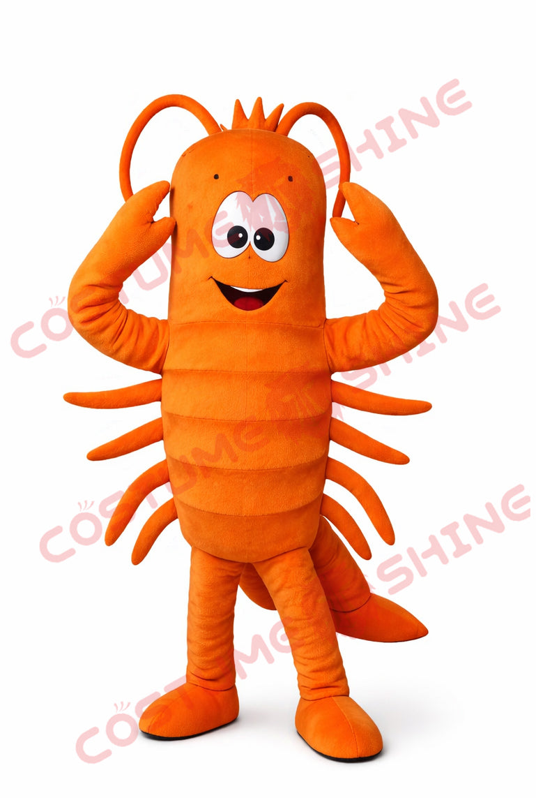 Orange Lobster Mascot Costume for Adults Cute Cartoon Custom Event Character