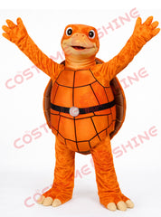 Orange Turtle Mascot Costume Brown Shell for School Events