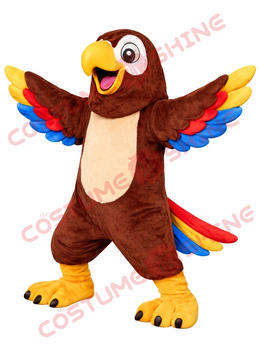 Blue Hawk Falcon i hvid skjorte maskot kostume voksen størrelse til mænd og kvinder med indbygget blæser inde i hovedet 