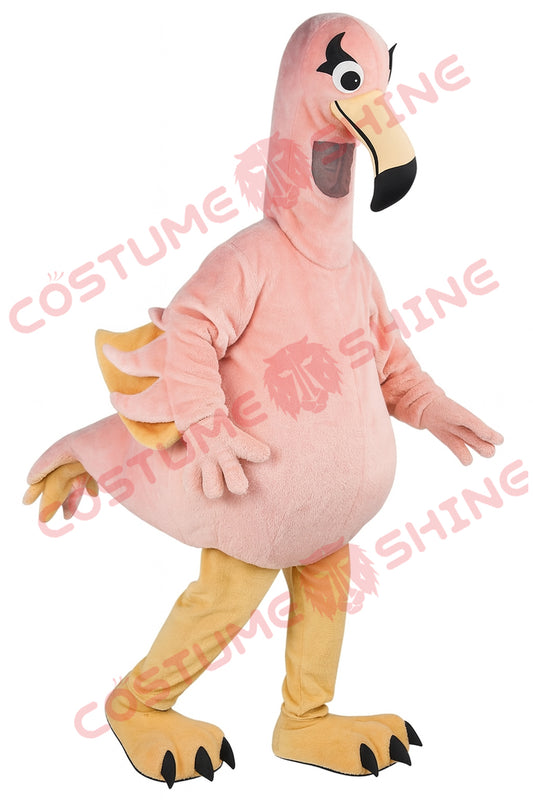 Pink Flamingo Mascot Costume – Cute Plush Bird Suit for Events and Parades