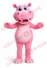 Pink Hippo Mascot Costume for Adults – Plush Full Body Suit