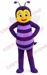 Purple Bee Mascot Costume for Adults – Plush Bee Mascot Suit