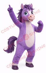 Purple Horse Mascot Costume for Adults – Full Body Pointing Pose