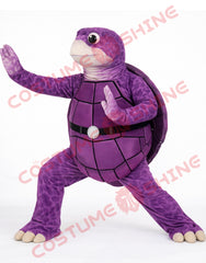 Purple Turtle Mascot Costume Kung Fu Pose for Events