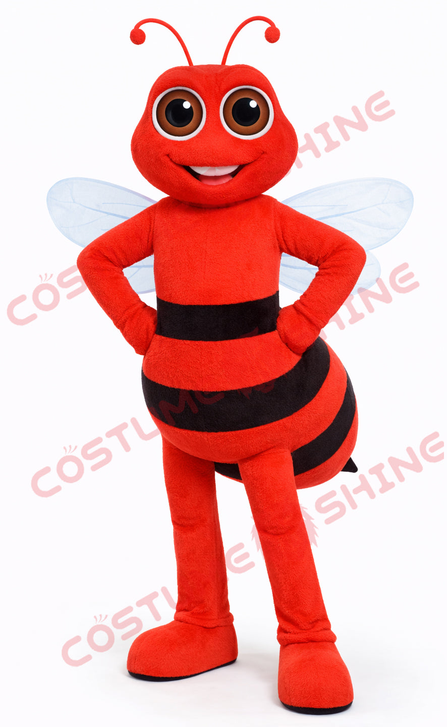 Red Bee Mascot Costume for Adults – Plush Bee Mascot Suit