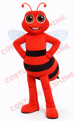 Red Bee Mascot Costume for Adults – Plush Bee Mascot Suit