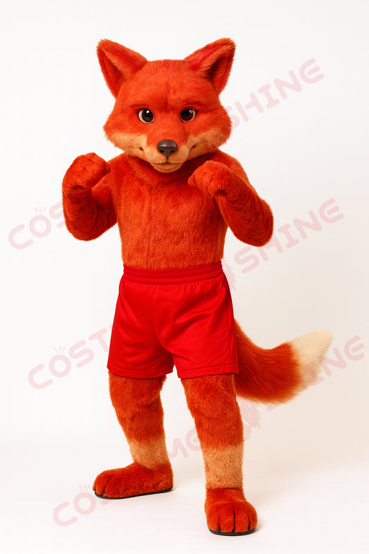 Red Fox Mascot Costume Boxer Outfit – Custom Plush Animal Suit for Events