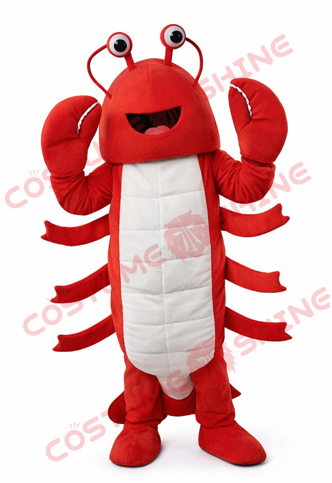 Red Lobster Mascot Costume for Adults with White Belly Event Character