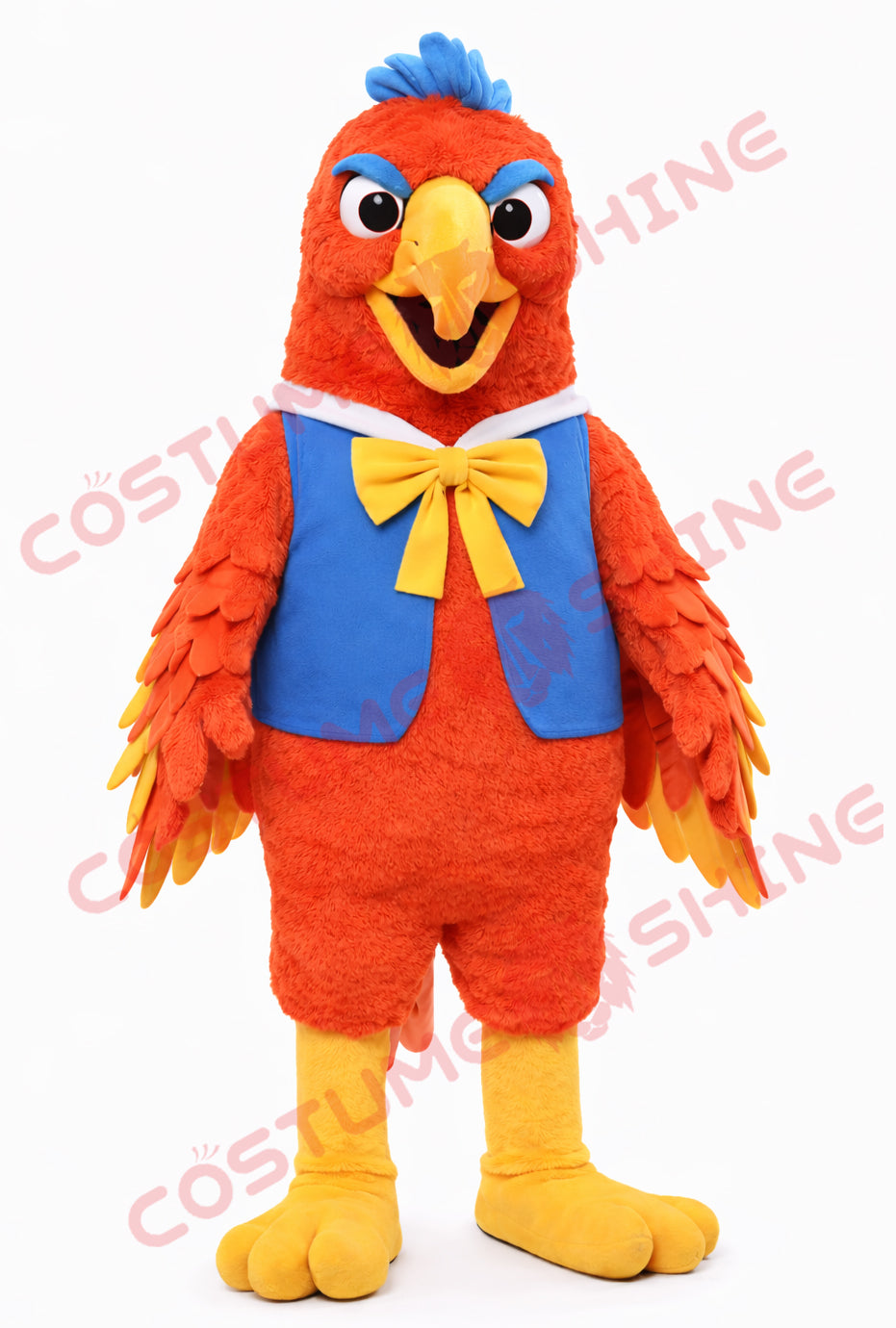 Blue Hawk Falcon i hvid skjorte maskot kostume voksen størrelse til mænd og kvinder med indbygget blæser inde i hovedet 