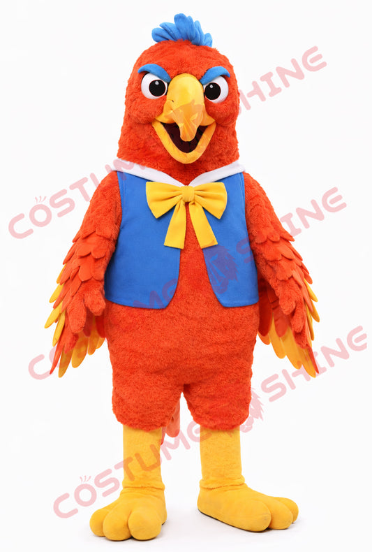 Blue Hawk Falcon i hvid skjorte maskot kostume voksen størrelse til mænd og kvinder med indbygget blæser inde i hovedet 