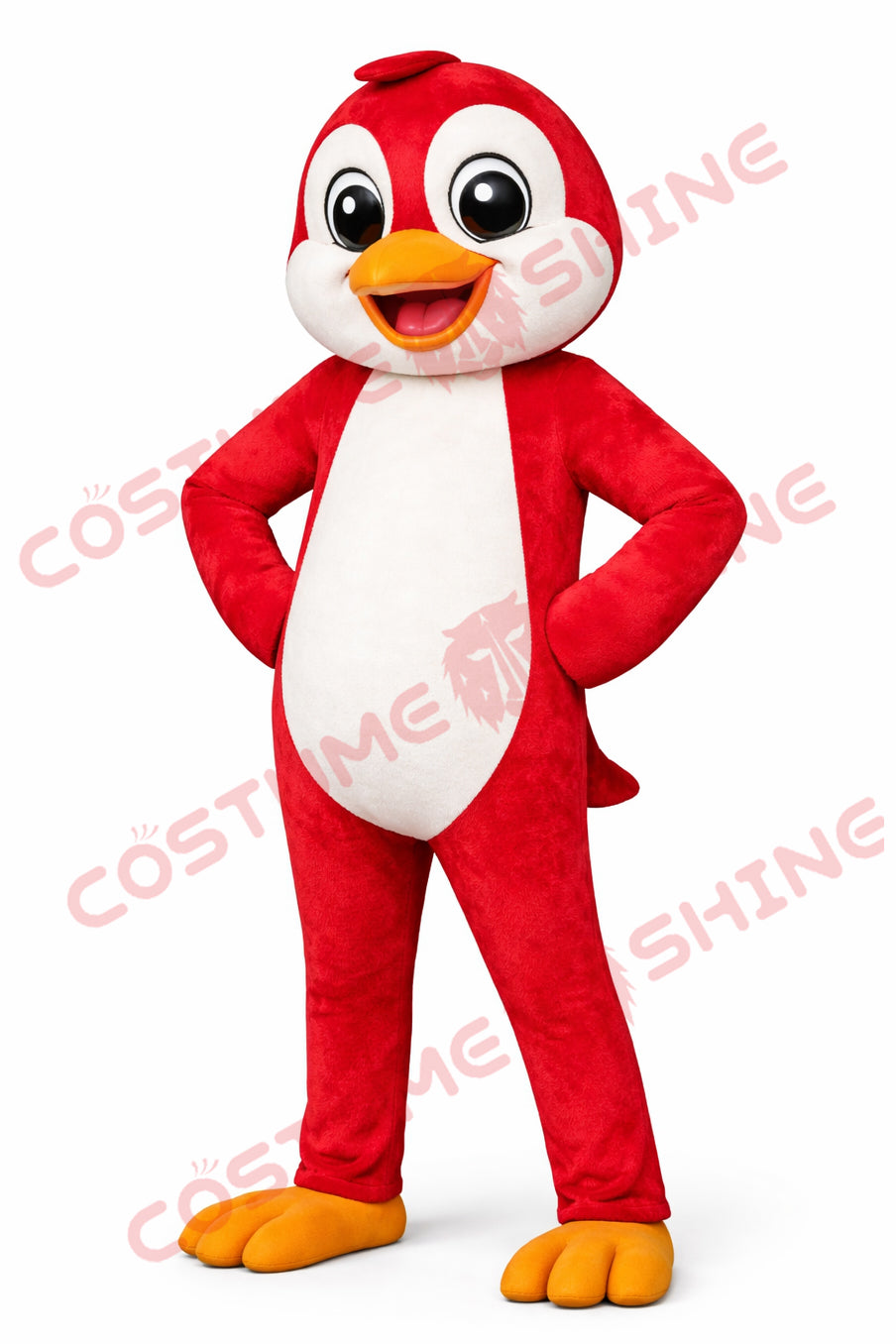 Adult Red Penguin Mascot Costume Plush Full Body Outfit