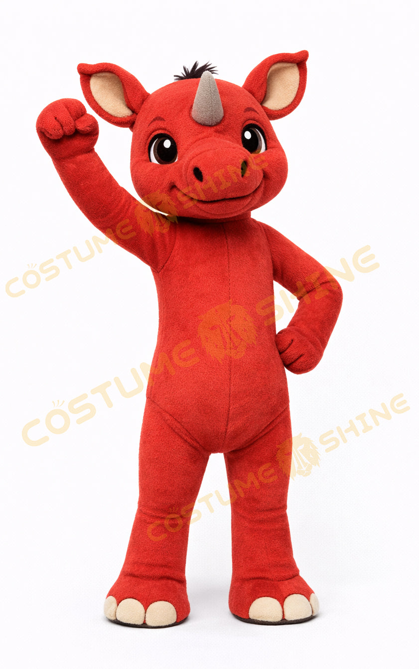 Red Rhino Mascot Costume for Adults – Plush Power Suit