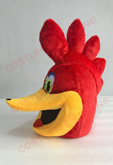 Red Roadrunner Mascot Costume for Adults – Bird Character with White Shirt & Black Shorts