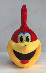 Red Roadrunner Mascot Costume for Adults – Bird Character with White Shirt & Black Shorts