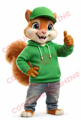 Adult Squirrel Mascot Costume Plush Hoodie Cartoon Animal