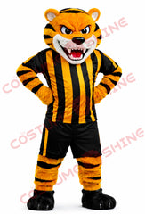Fierce Tiger Mascot Costume Adult – Black & Yellow Sport Style