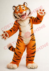 Classic Tiger Mascot Costume Adult – Full Body Plush Friendly Style
