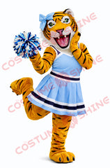 Adult Tiger Mascot Costume – Cheerleader Plush School Spirit Suit