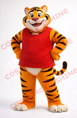 Classic Tiger Mascot Costume Adult – Red Vest Style