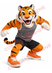 Adult Tiger Mascot Costume Athletic Sports Running Style