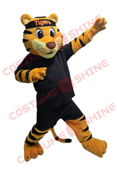 Tiger Mascot Costume with Black Outfit for School Sports & Events