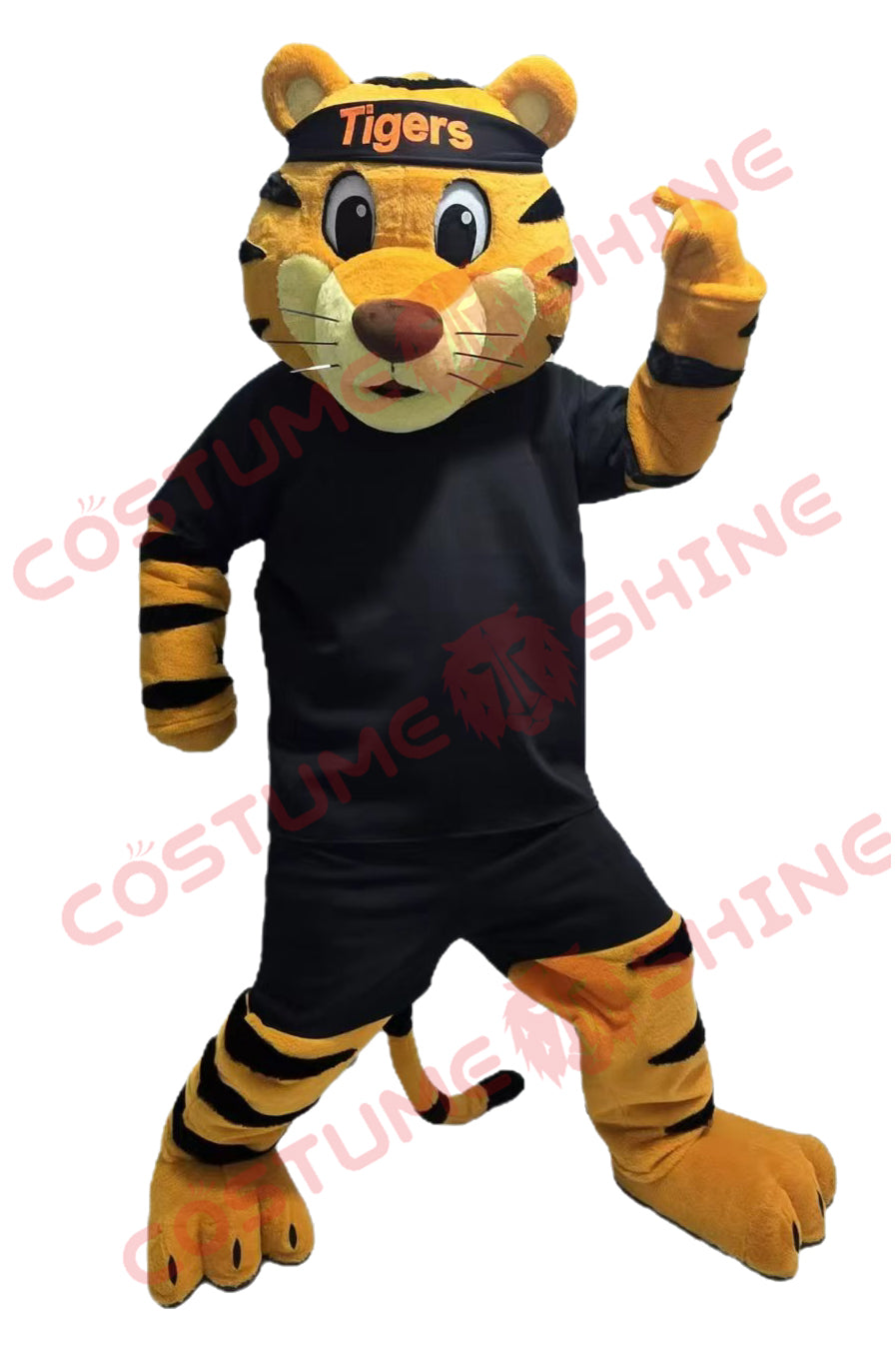 Tiger Mascot Costume with Black Outfit for School Sports & Events