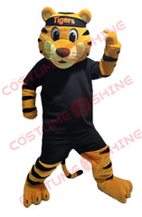 Tiger Mascot Costume with Black Outfit for School Sports & Events