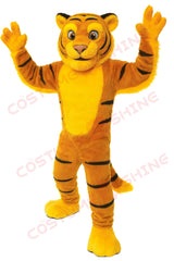 Tiger Mascot Costume for Adults in Full Yellow Fur Suit