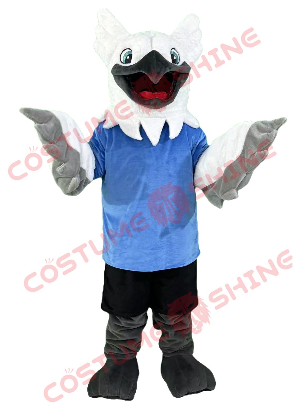 White and Gray Eagle Mascot Costume | Custom Bird Suit for School Events