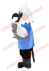 White and Gray Eagle Mascot Costume | Custom Bird Suit for School Events