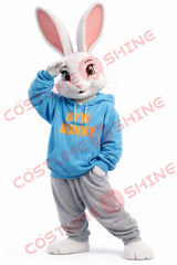 Disfraz de mascota de halcón azul con camisa blanca, tamaño adulto, para hombre y mujer, con ventilador incorporado en la cabeza 