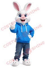 Blue Hawk Falcon i hvid skjorte maskot kostume voksen størrelse til mænd og kvinder med indbygget blæser inde i hovedet 