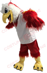 White & Red Eagle Mascot Costume for Adults – School Spirit & Sports Team Outfit