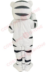 White Tiger Mascot Costume for Adults – Plush Animal Suit with Stripes & Tail