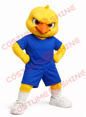 Blue Sports Chicken Mascot Costume Adult Team Character Outfit